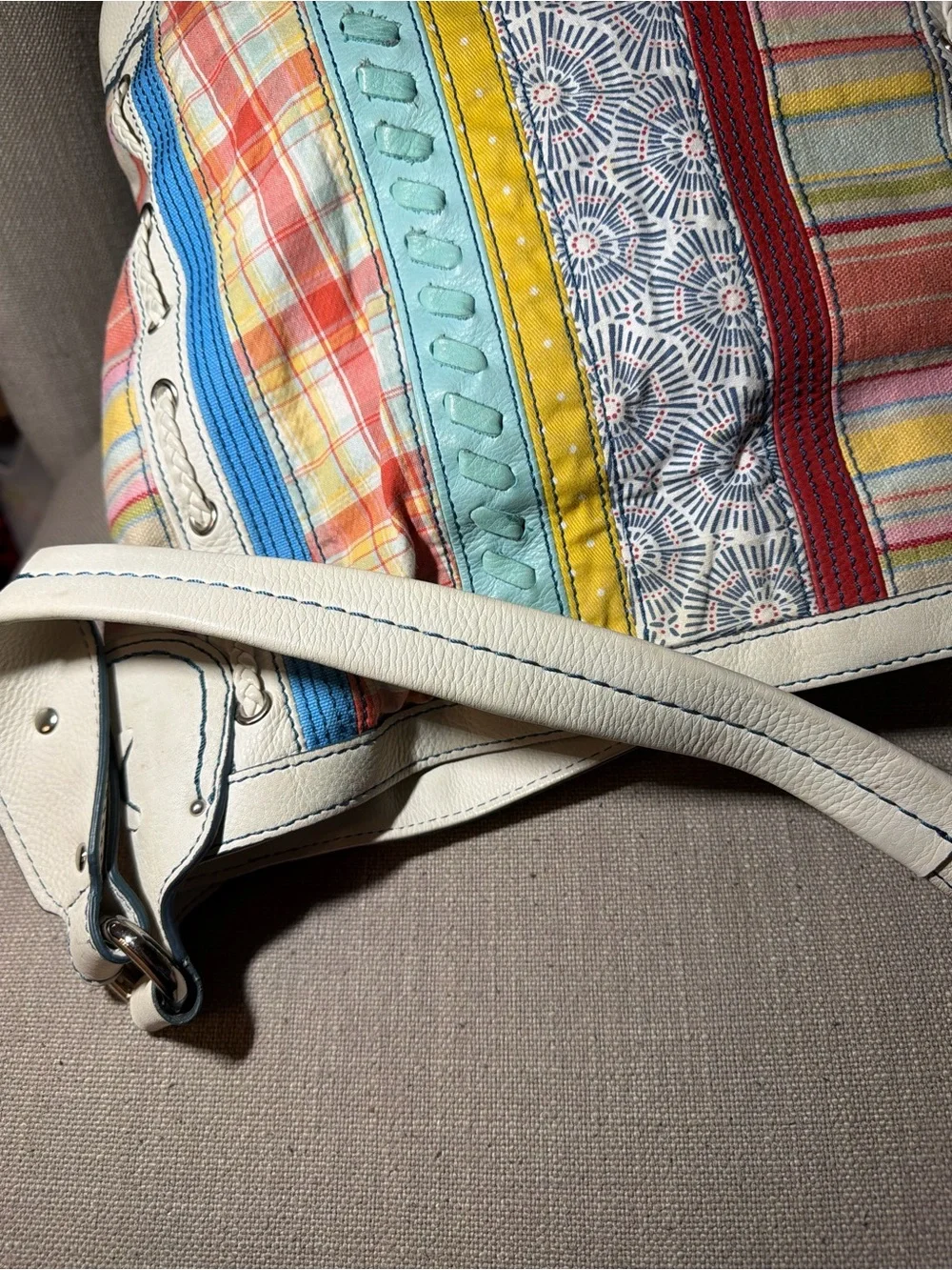 Fossil 75082 Multicolor Striped Hobo Bag